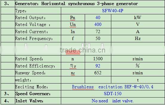High efficiency hydropower water turbina / 40kw Tubular turbine/Hydropower plant