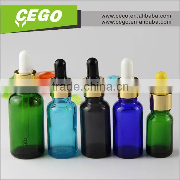 e liquid label printing gold silver plated dropper bottle with paper box