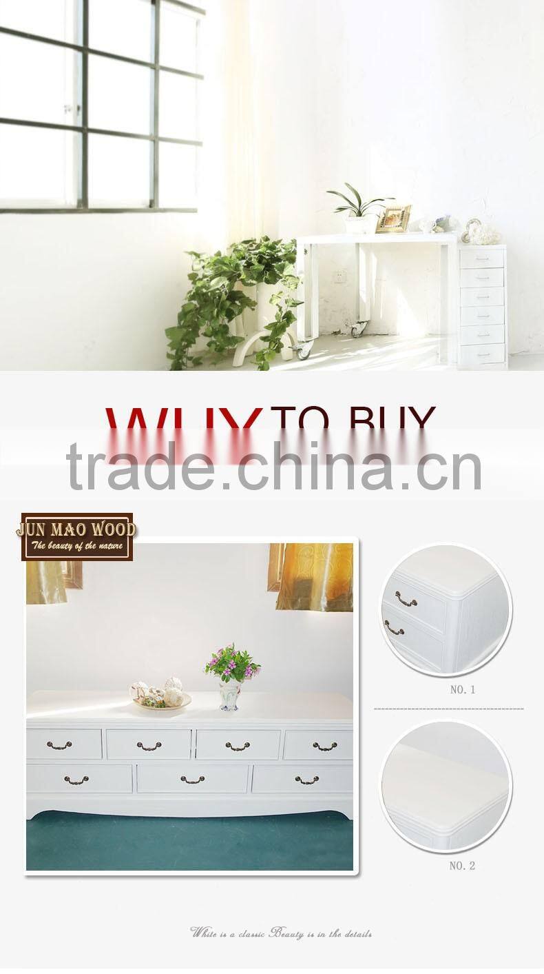 Home furniture solid wooden white modern tv stand