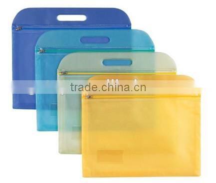 soft PVC office file document bag with zipper