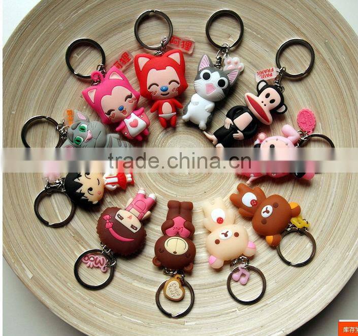 funny toy 2d soft pvc keychain/2d custom shaped soft pvc keychain
