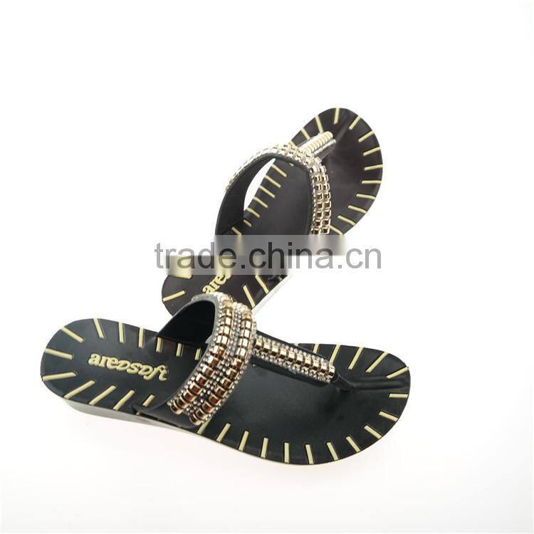 Promotional non-slip handmade crystal chain lady slipper sexy