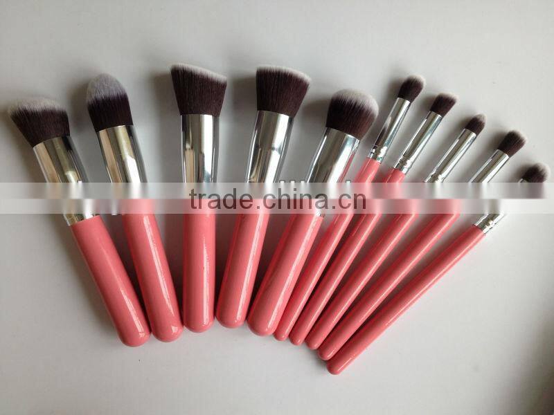 top quality 22/23 piece goat hair make up pink cosmetic brush set