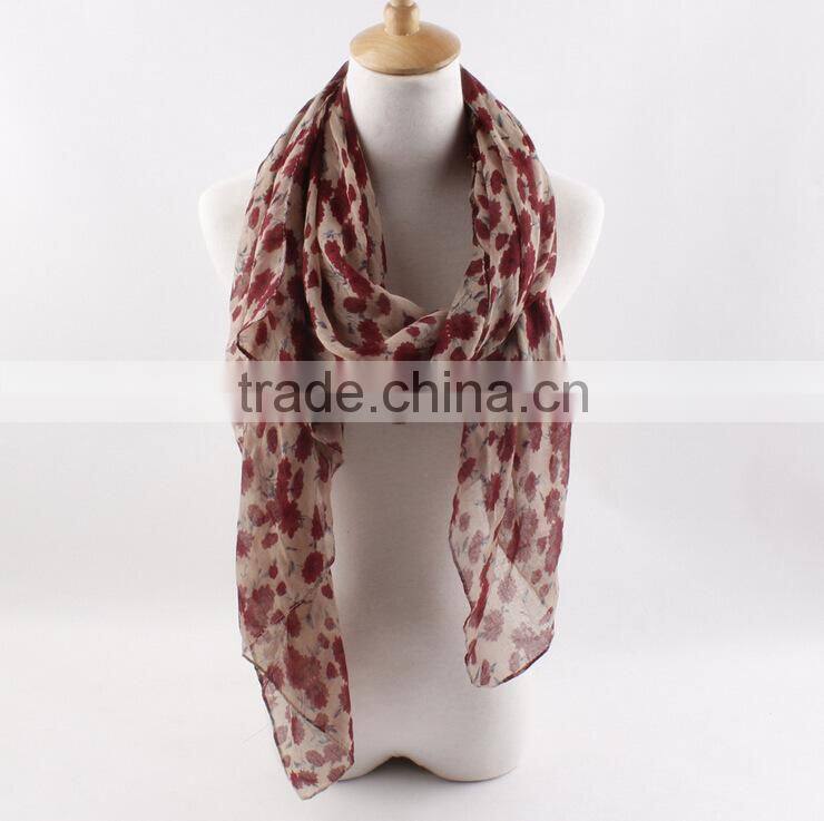 Wholesale Cheap Poly Chiffon Scarf,Lady Scarf,Fashionable lady Scarf