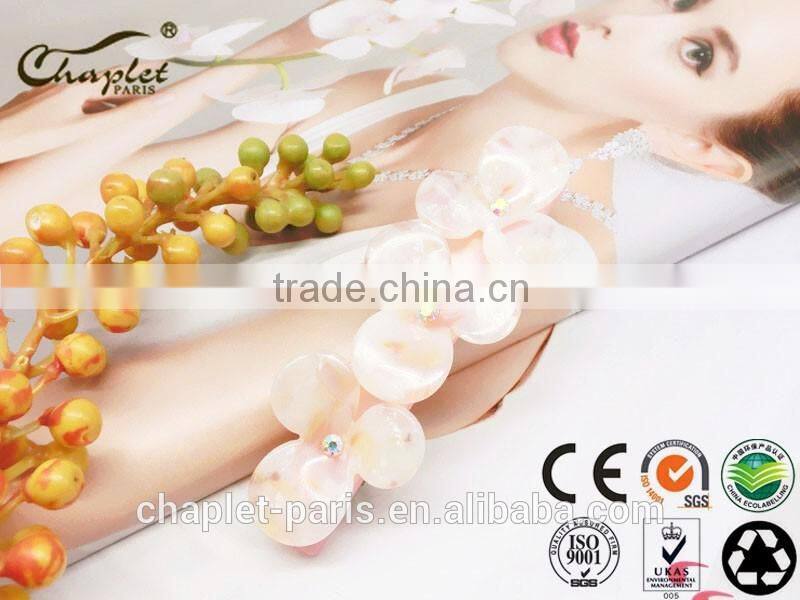 wholesale cellulose acetate flower hair barrettes rhinestone hair clip