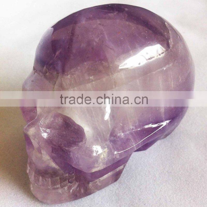 Pure Handmade Amethyst Skull Handicraft