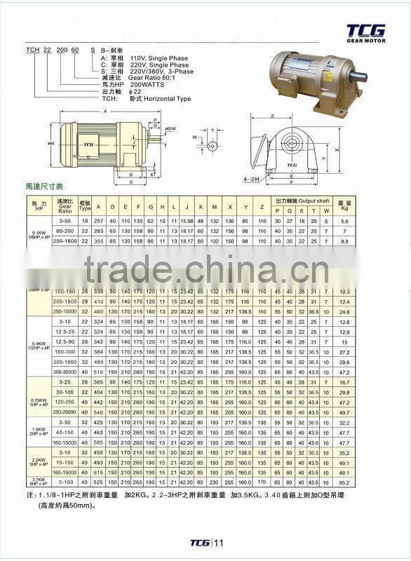 Vertical AC Asynchronous Motor WITH Gear reducer