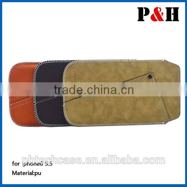 Pull Tab leather pouch case for Iphone 6 5.5 inch