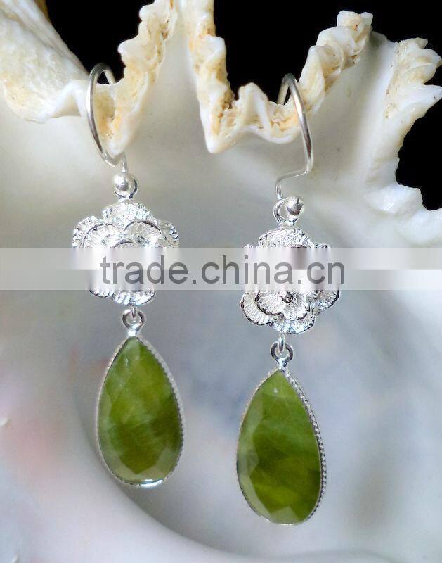 Rainbow Moonstone Round & Marquise Cabochon Earrings, 925 Solid Sterling Silver Earrings, Designer Gemstone Dangle Earrings