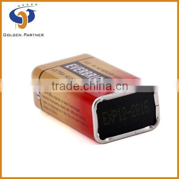 Reasonable price battery 9 volt carbon zinc battery from China