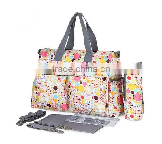 2016 hot Sale Fashion Mummy Changing Pad Canvas bags Canvas Lining Baby Bag Wholsale