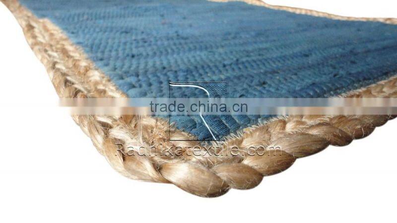 RTHDM-4 Multi Uses Indian Ethnic Cheap Handmade Jaipur Traditional Cotton Jute Material Home Decor Door Mats Manufacturers