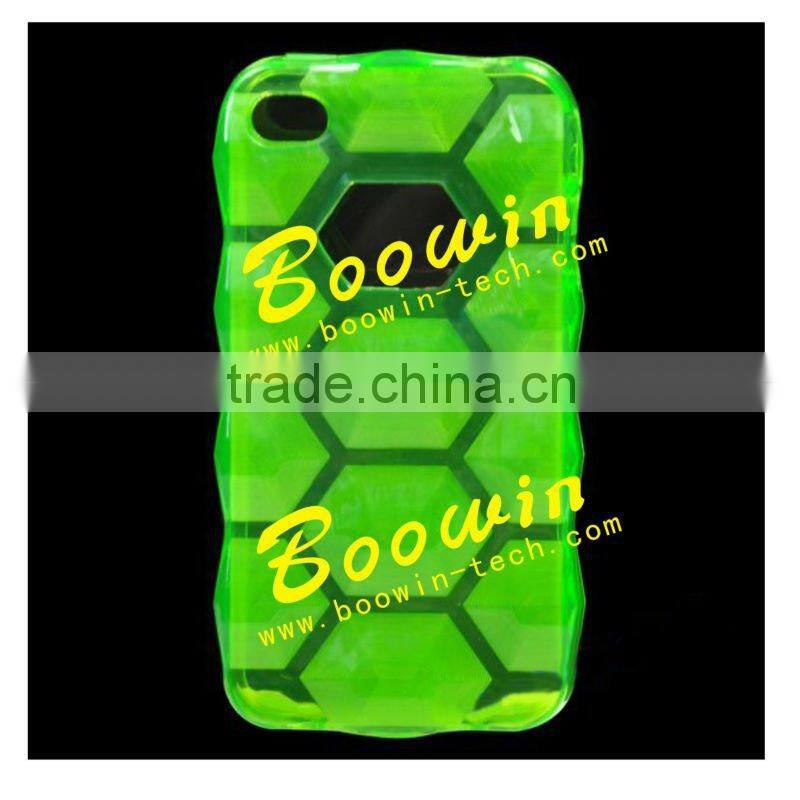 green hexagon Soft TPU Gel Crystal Jelly Case Cover for apple iphone 4s