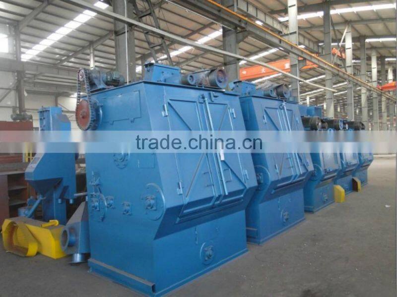Tumbling rubber conveyor/belt shot blasting machine