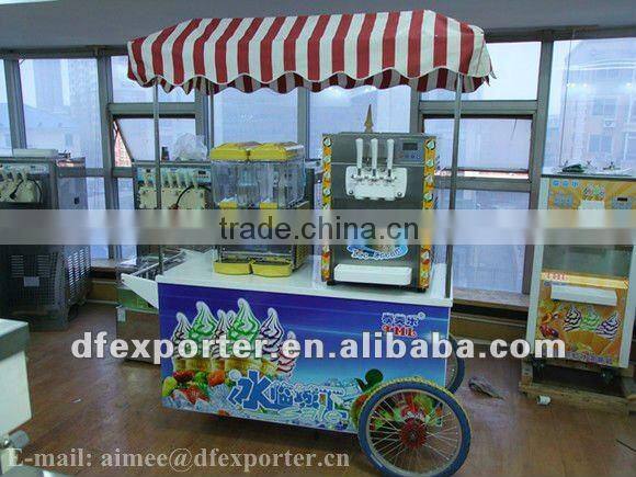 Soft ice cream display cart
