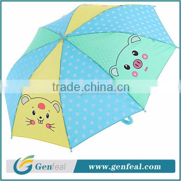 17 inch bright colorful animal cartoon printing mini child umbrella for rain