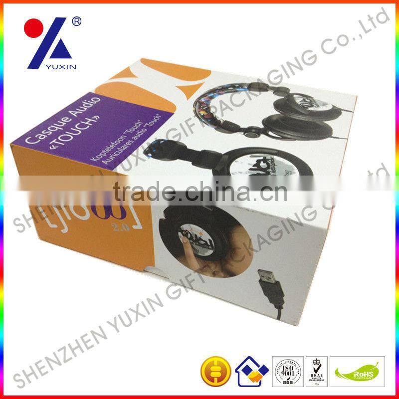 Beautiful design paper box with free sample and factory price for earphone packing