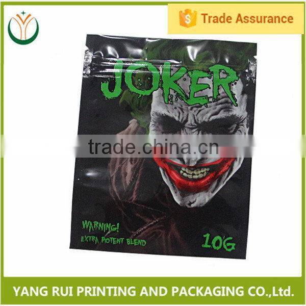 Online shop china Custom Printing caution 3g herbal incense bag