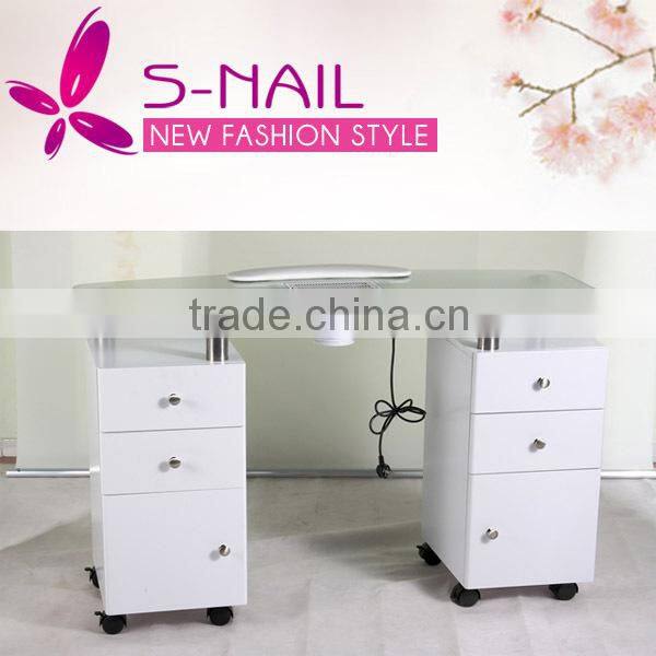 Portable glass nail Table, manicure table with dust collector