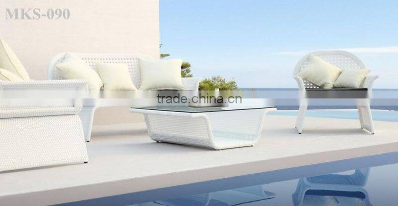 Synthetic rattan garden sofa set with aluminum frame outdoor furniture