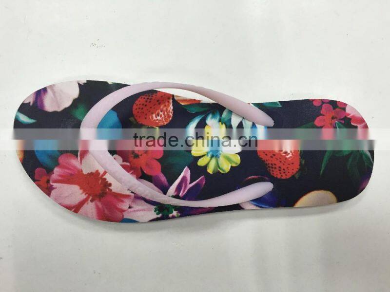 663 LOULUEN Heat Transfer Printing Colorful Wholesale EVA Flip Flops Beach Slipper