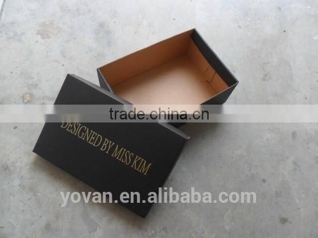 100% Handmade OEM Cardboard Black UV Printing Shoes Packaging box