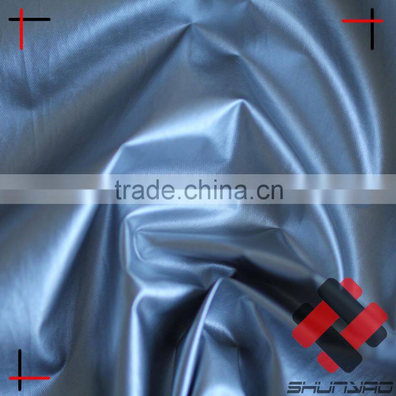waterproof polyester taffeta shiny PU silver coated fabric for coat down jacket