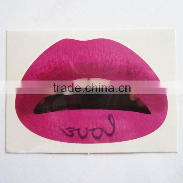 Hot sale zebra temporary lip tattoo sticker non toxic sexy lip sticker for girls manufacturer