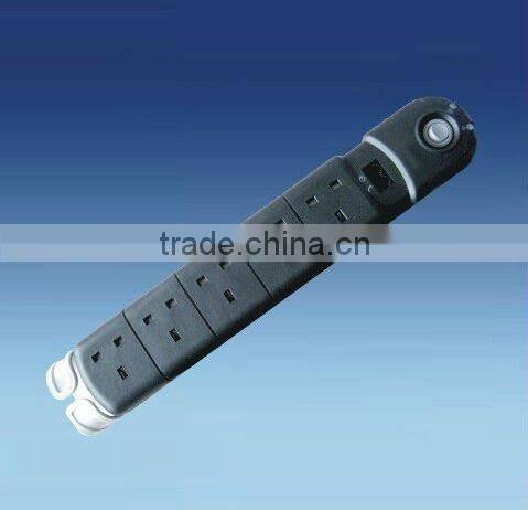6 way french 16A power strip extension electrical socket with 2 roud pin plug