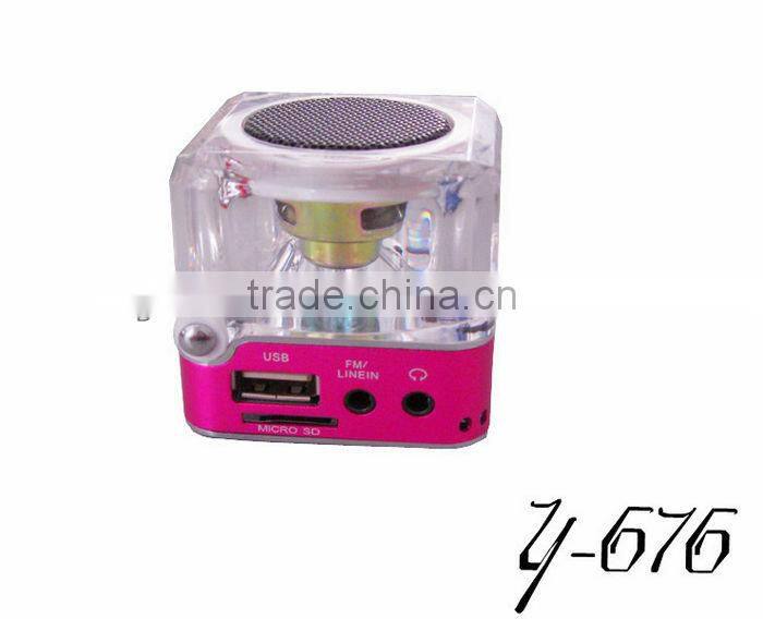 mini speaker Support TF/U disk/MP3 format/ FM radio FM Radio with double antenna in stock