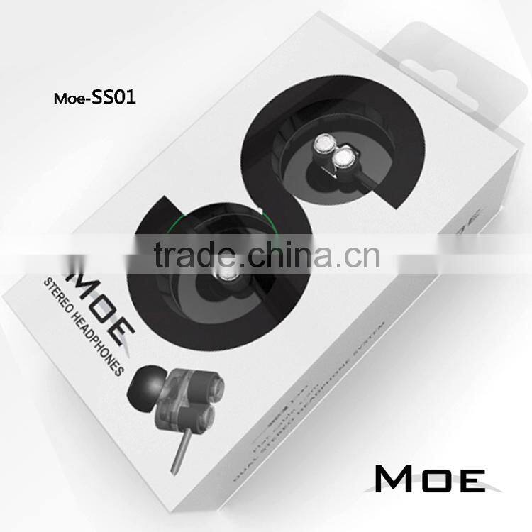 MOE SS01 Twin-Driver System High Fidelity Stereo Headphones In-Ear Earphones
