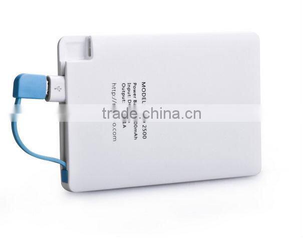 best selling products credit card size 2500mah polymer power bank