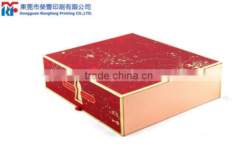 Red color hot stamping cosmetic gift box