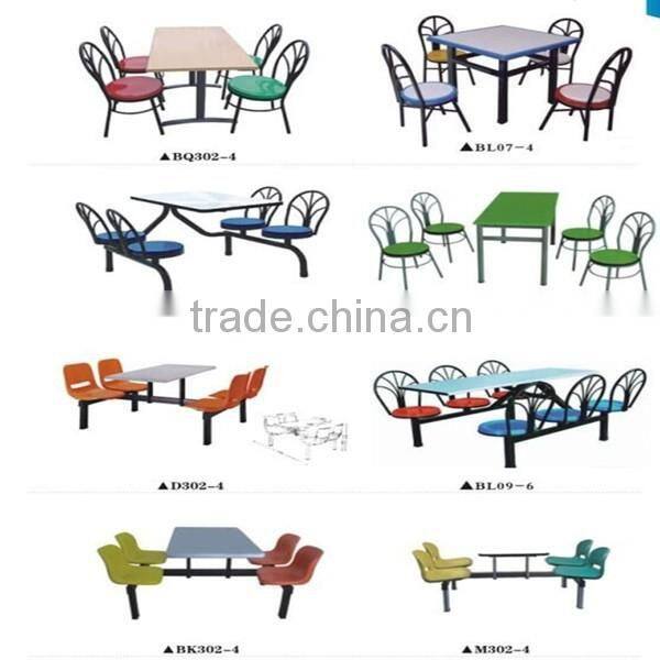 2 person stainless steel dining table and chair sets canteen table CA98