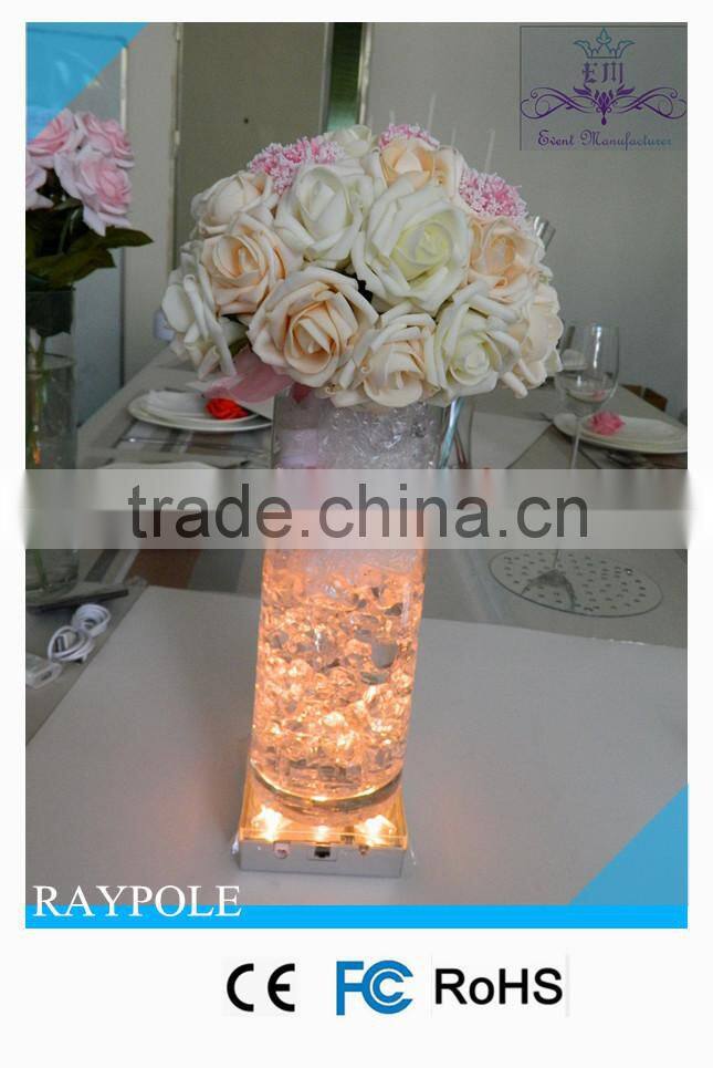 4 inch battery operated table centerpiece vase light base led centerpiece light base for wedding party decoration