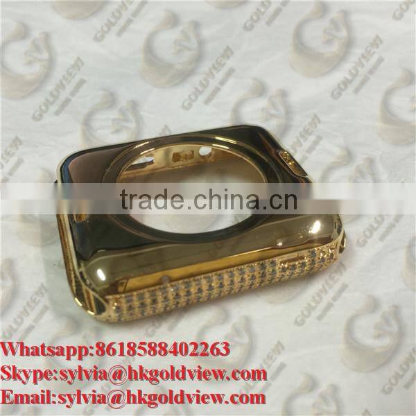China Factory Newest Coming For Apple Watch Gold Housing with Diamonds by Handmade,brand watch factory china