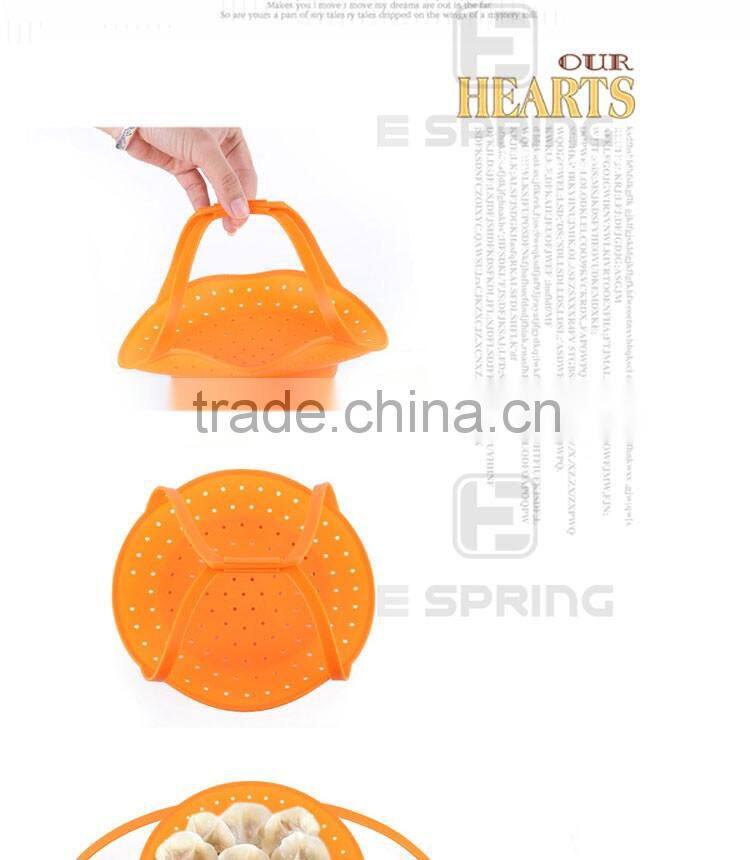 Non Stick Microwave Silicone Vegetable Steamer Basket Insert Cooking Pot