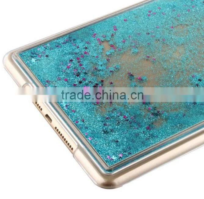 Hard plastic bling bling flowing sand tabet case for ipad mini, for mini ipad 4 cover case sparkling quicksand design