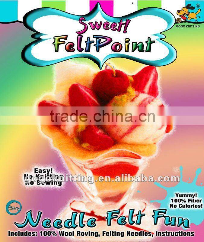 DIY Wool felt strawberry icecream dessert craft kit