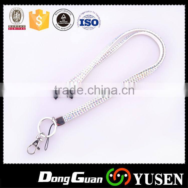 Hot Sales High Quality Customize Promotional White Neck Rhinestone Lanyard