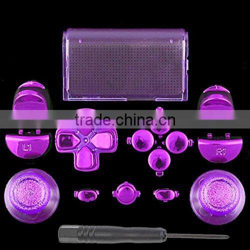 New crystal Full set button kits for PS4 controller For PlayStation 4 full crystal Button kits