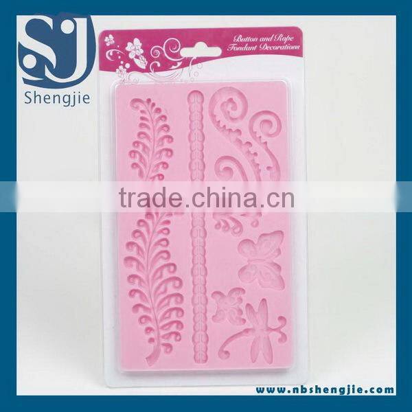Trade assurance Lace border silicone mold cake border sugar art lace mat,silicone mold cake border sugar art lace mat