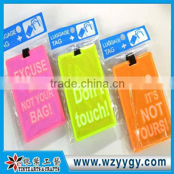 PVC Fluorescent film luggage tag for promotional gifts