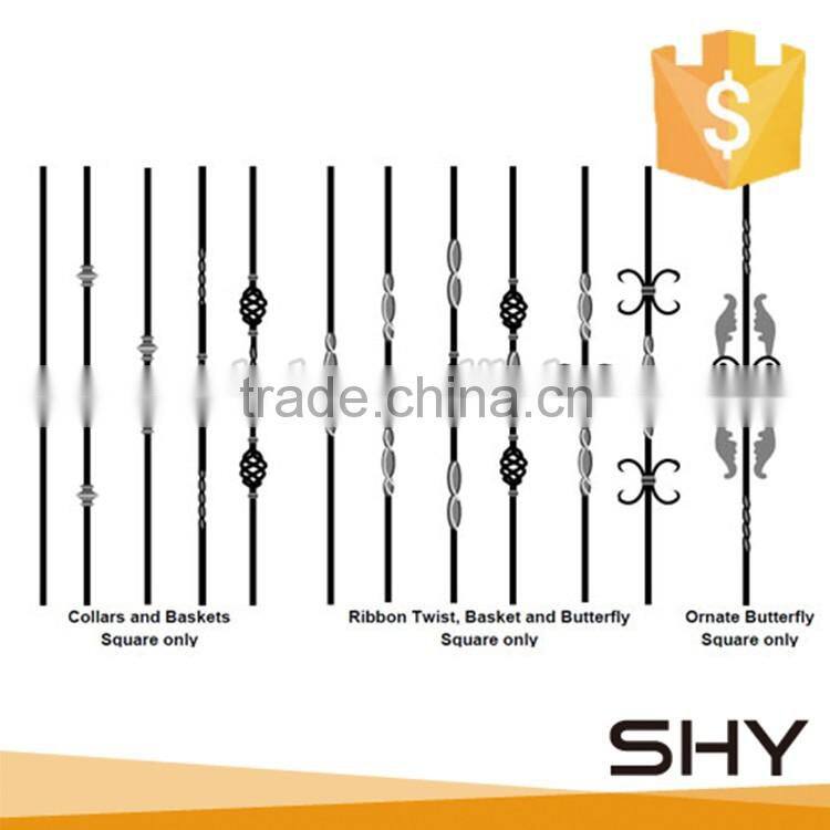outdoor forged wrought iron balcony railing baluster