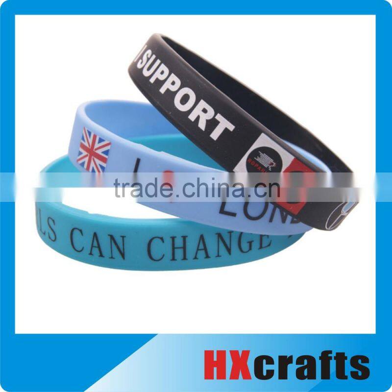 Beautiful design cheap silicon rainbow wristbands free sample