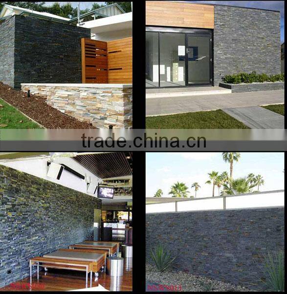 Machine pull beige slate wall cladding