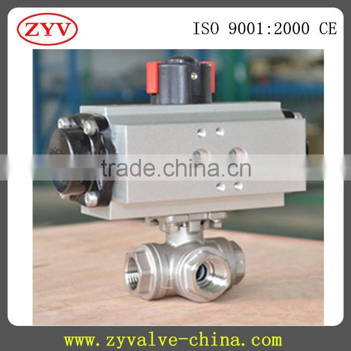 Hoting selling Three-way ball valve with direct mounting pad