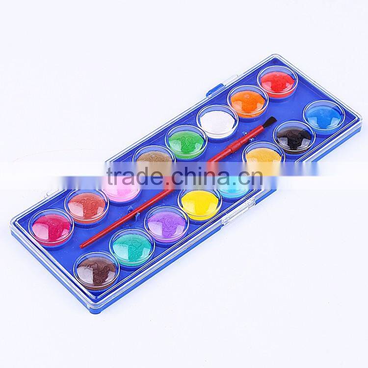 Art Wholesaler Good Quality With Brush Watercolor Set, 20mm*05mm 18 Color Water Cake For Kids