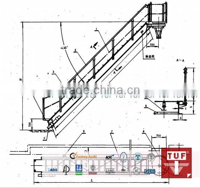 Marine steel accommodation ladder