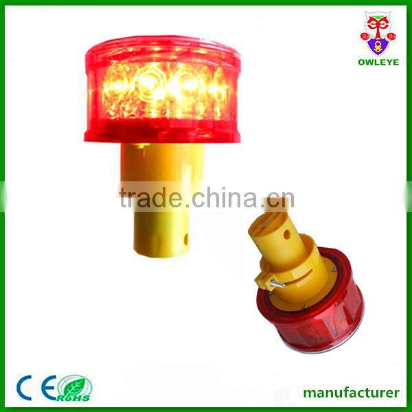 red led flashing solar energy barrier lamp for road safety